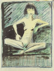 Jovem Rapariga Cigana, c.1926 (giz, caneta e wc sobre papel)